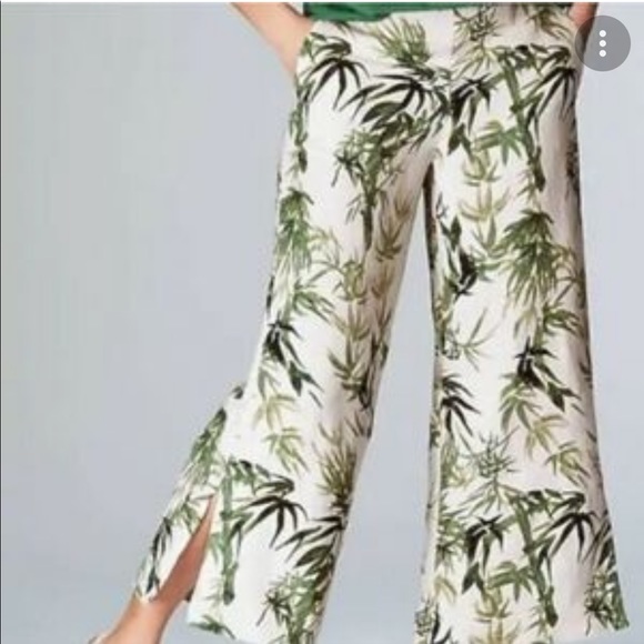 J. Jill Pants & Jumpsuits J Jill Wide Leg Linen Palm Tree Pants